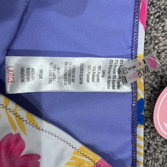 NWT! Maui And Saints Two Piece White Lilac Floral Swimsuit Size L - Picture 2 of 8